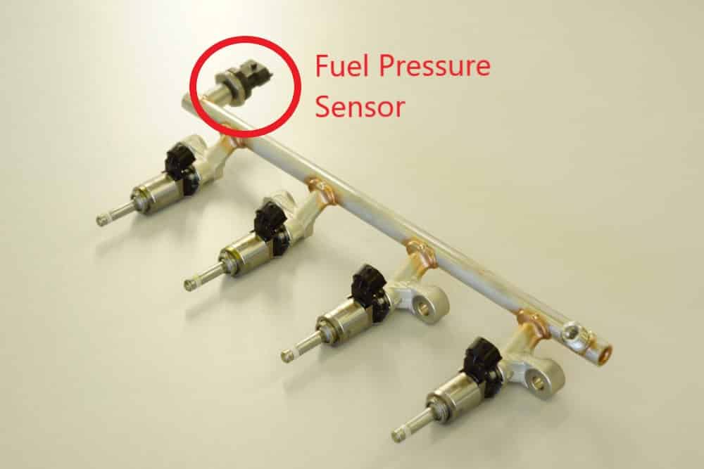 Ubicación del sensor de presión de combustible