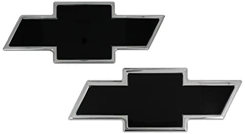 AMI 96100KP Emblema de rejilla y portón trasero de Chevy Bowtie - Pulido/Negro, paquete de 2