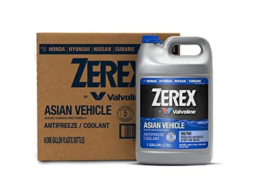Anticongelante/refrigerante listo para usar Zerex Asian Vehicle Blue Silicate and Borate Free 50/50 Prediluted 1 GA, Caja de 6