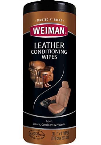 Toallitas Limpiadoras y Acondicionadoras de Cuero Weiman con Protección UV, evitan que se agriete o destiña el cuero de sofás, asientos de coche, zapatos y bolsos - 30 ct