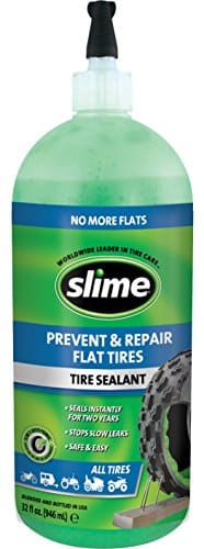Slime 10009 Sellador reparador de pinchazos, previene y repara todos los neumáticos sin cámara fuera de la carretera, no es tóxico y no daña el medio ambiente, botella de 32 oz