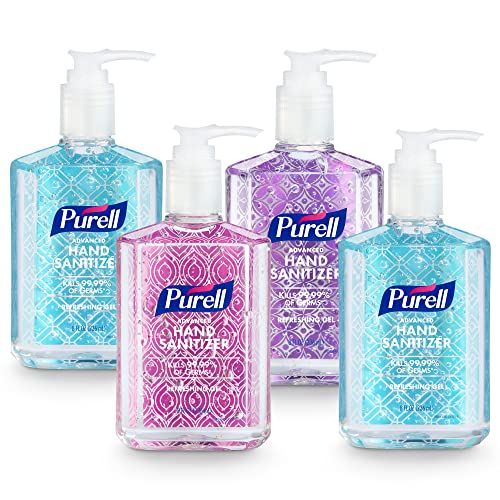 Purell Advanced Hand Sanitizer Refreshing Gel Design Series, Clean Scent, 8 Fl Oz Pump Bottle (Pack of 4) - 9652-06-ECDECO