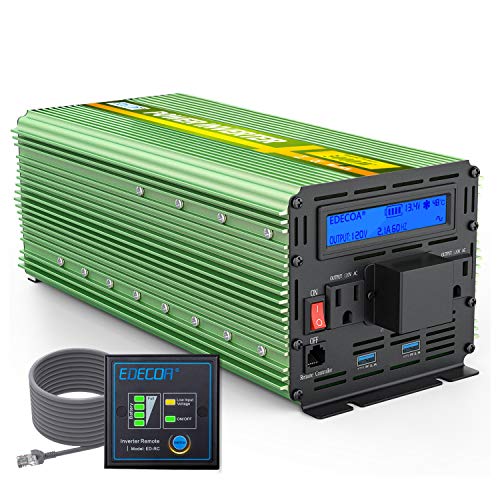 EDECOA 3000 Watt Power Inverter DC 12V to AC 110V 120V for Car Truck RV with LCD Display and Remote Controller