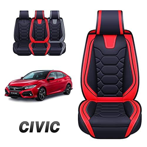 Fundas de asiento de cuero personalizadas Oasis Auto compatibles con Honda Civic
