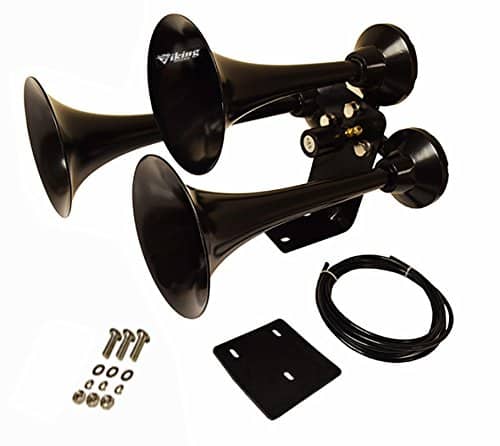 Viking Horns V307B Bocina de aire de tren de tres trompetas extremadamente fuerte en color negro