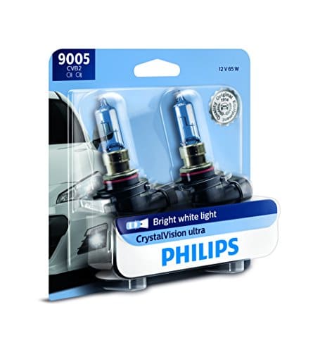 Philips Automotive Lighting 9005 CrystalVision Bombilla para faros delanteros de color blanco brillante, paquete de 2 (9005CVB2)