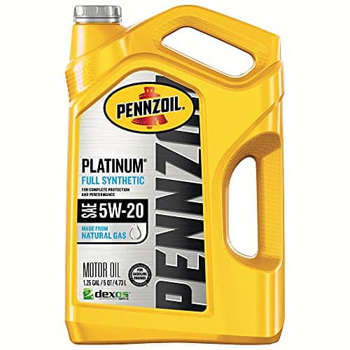 Aceite de motor Pennzoil Platinum Full Synthetic 5W-20 (5 cuartos de galón, paquete individual)