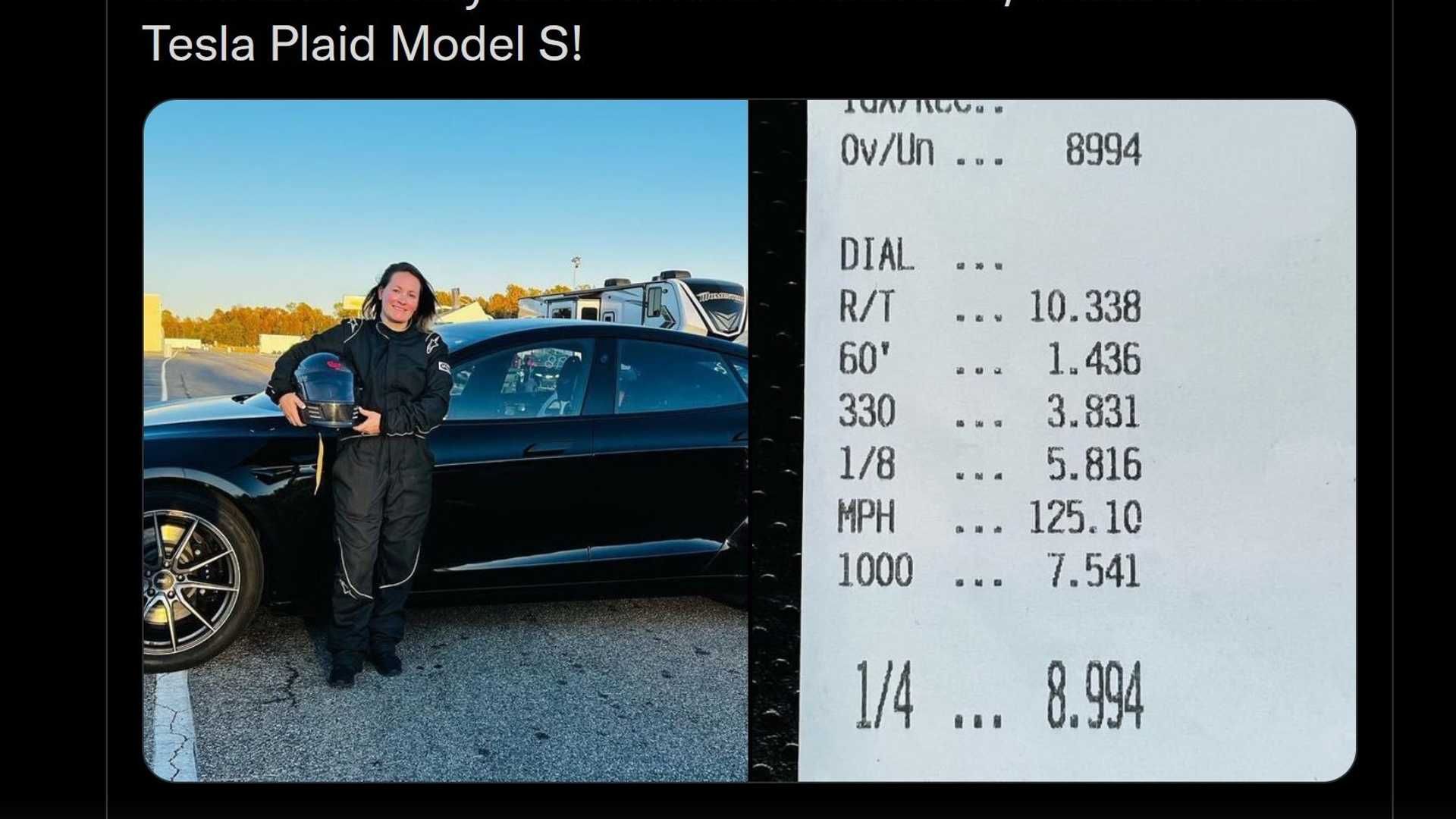 Un Tesla Model S modificado registra un tiempo inferior a 9 segundos en 14 millas