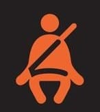 Imagen relacionada con la luz que indica el uso del cinturón de seguridad en el salpicadero del coche